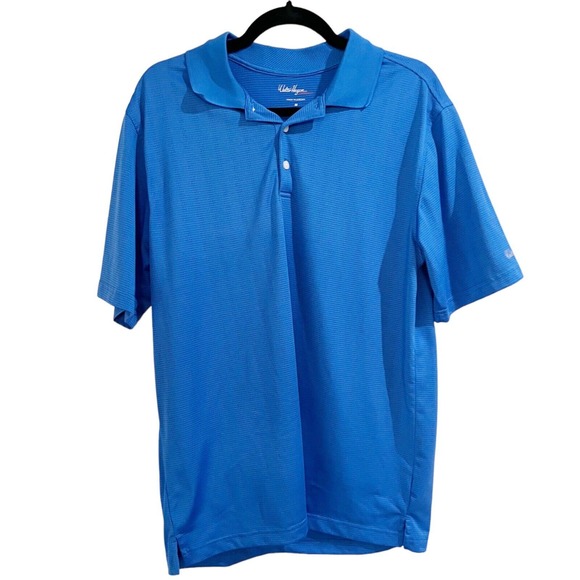 Walter Hagen Other - Walter Hagen Blue Striped Moisture Wicking Golf Polo Shirt Men’s Size Medium
